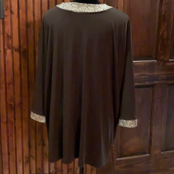 EUC Maggie Barnes 1X brown/leopard print jacket - Picture 3 of 5